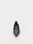 Escarpins babies en cuir effet croco – Noir - Marque Italienne Roberto Serpentini