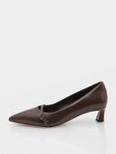Escarpins babies en cuir lisse – Marron foncé - Marque Italienne Roberto Serpentini