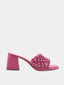Sandales à talon bloc avec brides tressées - Fuchsia