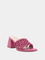 Sandales à talon bloc avec brides tressées - Fuchsia