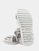Open kindersandalen met reptielmotief - Wit en grijs