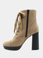 Bottines à talon bloc (11,5cm) - Camel