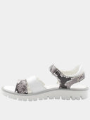 Open kindersandalen met reptielmotief - Wit en grijs
